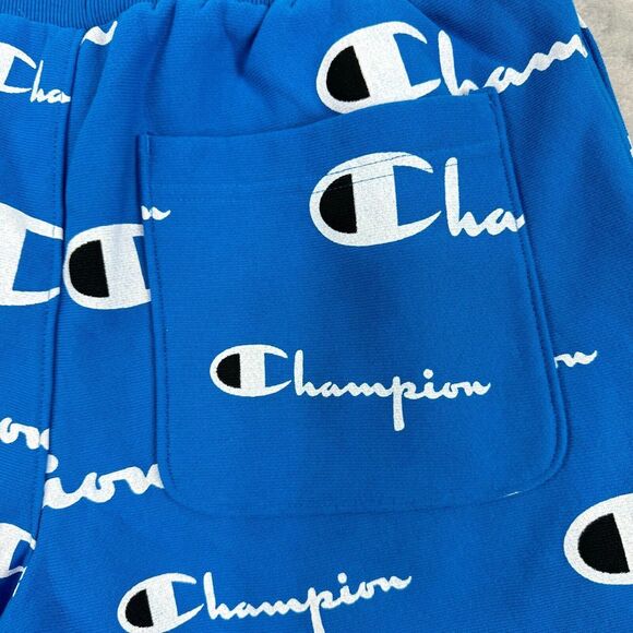 Champion Shorts Mens Small Blue Reverse Weave Cutoff Sweats Drawstring Pockets - Picture 9 of 14